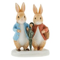 Beatrix Potter - Peter Rabbit and Flopsy in Winter Miniature Figurine A30500