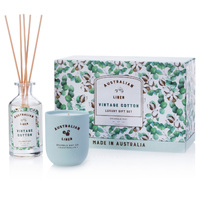 Bramble Bay - Australian Linen - Candle & Diffuser Gift Box Set - Vintage Cotton 