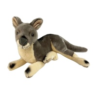 Bocchetta Plush Toys - Grey Kangaroo Laying Down - Joy 35cm l