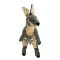 Bocchetta Plush Toys - Grey Kangaroo with Joey - Trudy 40cm