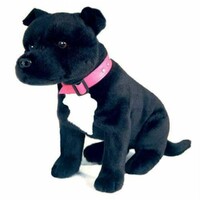 Bocchetta Plush Toys - Dog Staffy Bull Terrier Staffie Black - DJ 32cm