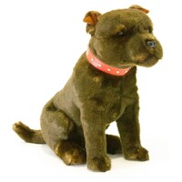 Bocchetta Plush Toys - Dog Staffy Bull Terrier Staffie Brindle - Scooter 32cm