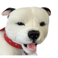 Bocchetta Plush Toys - Dog Staffy Bull Terrier Staffie White - Winter 35cm