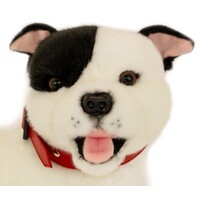 Bocchetta Plush Toys - Dog Staffy Bull Terrier Staffie White - Loki 35cm
