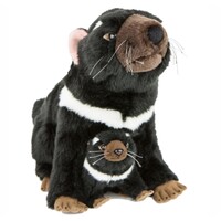 Bocchetta Plush Toys - Tasmanian Devil Mum & Baby - Ebony & Zippy 28cm