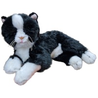 Elka Australia Plush Toy -  Cat Black and White Laying 30cm