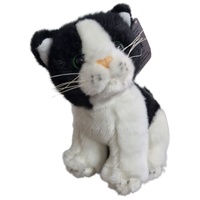 Elka Australia Plush Toy - Cat Kitten Black White Lucy 16cm