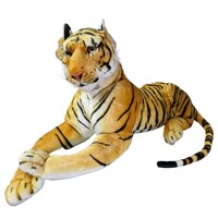 Elka Australia Plush Toy - Born Wild Golden Brown Tiger Laying Jumbo 85cm