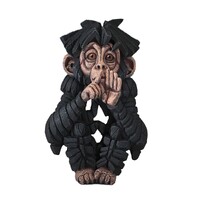 Edge Sculpture - Baby Chimp Figurine Speak No Evil - Large 22cm
