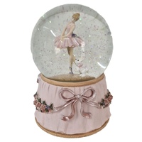 Russell Collection - Snow Globe Ballerina with Dog Musical - Water Ball 15cm