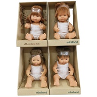 Miniland Dolls - Girls & Boys Collection Includes Down Syndrome Doll Pack 38cm