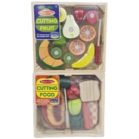 Melissa & Doug Cutting Food + Cutting Fruit Wooden Play Food Set