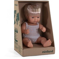 Miniland Doll Caucasian Blonde Boy 38cm 