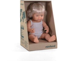 Miniland Doll Caucasian Blonde Girl 38cm 