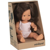 Miniland Doll Caucasian Brunette Girl 38cm 
