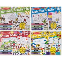 Melissa & Doug Alphabet Numbers Colors Shapes First Words Activity Pad Pack 4+