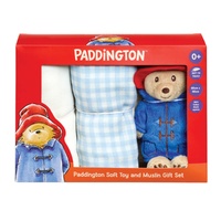 Paddington Bear Soft Toy & Muslin Baby Gift Set