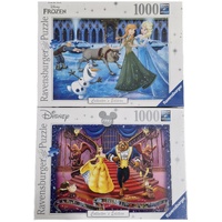 Ravensburger Puzzle 1000pc Bumper 2 Pack - Disney Collectors Beauty & the Beast, Frozen