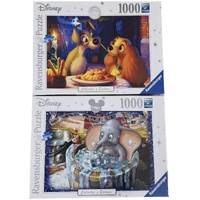 Ravensburger Puzzle 1000pc Bumper 2 Pack - Disney Collectors Lady & the Tramp, Dumbo
