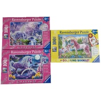 Ravensburger Puzzle XXL 100pc Bumper 3 Pack -  Glitter - Unicorns