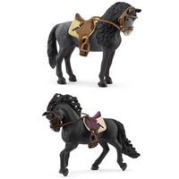 Schleich Pura Raza Espanola Mare and Stallion Horse with Saddle Figure Playset