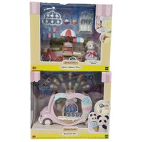 Sylvanian Families Ice Cream Van + Popcorn Delivery Trike with Barbara Sheep