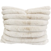 Puffer Faux Fur Cushion in Hampton Cream 55cm x55cm - LaVida