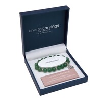 Crystal Carvings by Bramble Bay Tree of Life Charm Bracelet -  Green Adventurine 