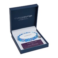 Crystal Carvings by Bramble Bay Tree of Life Charm Bracelet - Aurora Glass - Blue