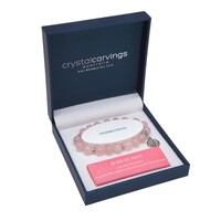 Crystal Carvings by Bramble Bay Tree of Life Charm Bracelet - Rose Quartz 