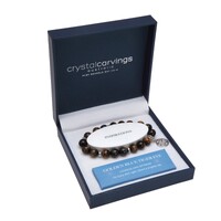 Crystal Carvings by Bramble Bay Tree of Life Charm Bracelet - Golden Blue Tiger Eye