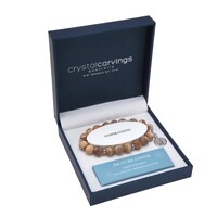 Crystal Carvings by Bramble Bay Tree of Life Charm Bracelet - Picture Jasper 