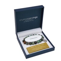 Crystal Carvings by Bramble Bay Tree of Life Charm Bracelet - African Turquoise
