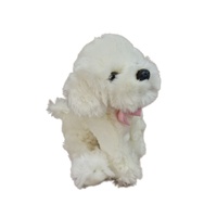 Cotton Candy Dog Bichon Frise White Puppy Pink Bow 30cm Plush Soft Toy