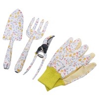 Mothers Day Garden Tool Set 4pc Trowel Secateurs Fork Gloves - LaVida