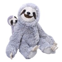Wild Republic Plush Toy -  Mum & Baby Sloth 30cm