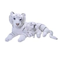 Wild Republic Plush Toy -  Mum & Baby Jumbo White Tiger 76cm