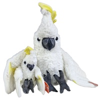 Wild Republic Artist Collection Cockatoo Mum & Baby Bird Pair Large 38/22cm Soft Plush Toy